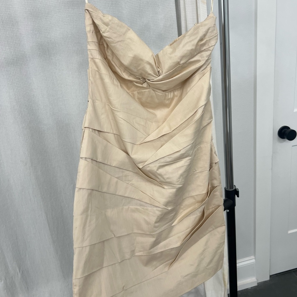 BCBGMaxAzria Cream Strapless Dress